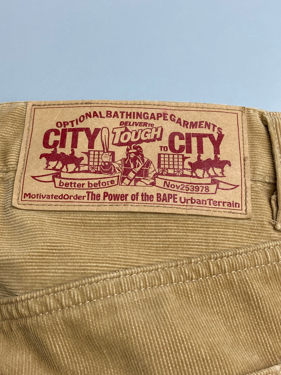 【中古品】【メンズ】 A BATHING APE アベイシングエイプ CORDUROY PANT コーデュロイパンツ ボトムス 153-251114-AS-18-min サイズ：L カラー：ベージュ 万代Net店