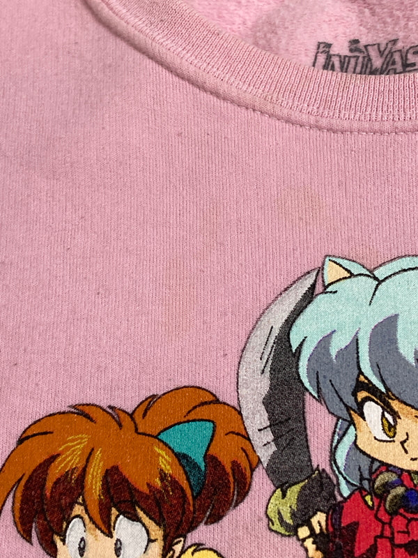 【現状渡し品】【メンズ】 犬夜叉 2006年製 PRINT CREW SWEAT SHIRT プリント クルーネック スウェットシャツ 146-251111-AS-44-min サイズ：XL カラー：ピンク 万代Net店