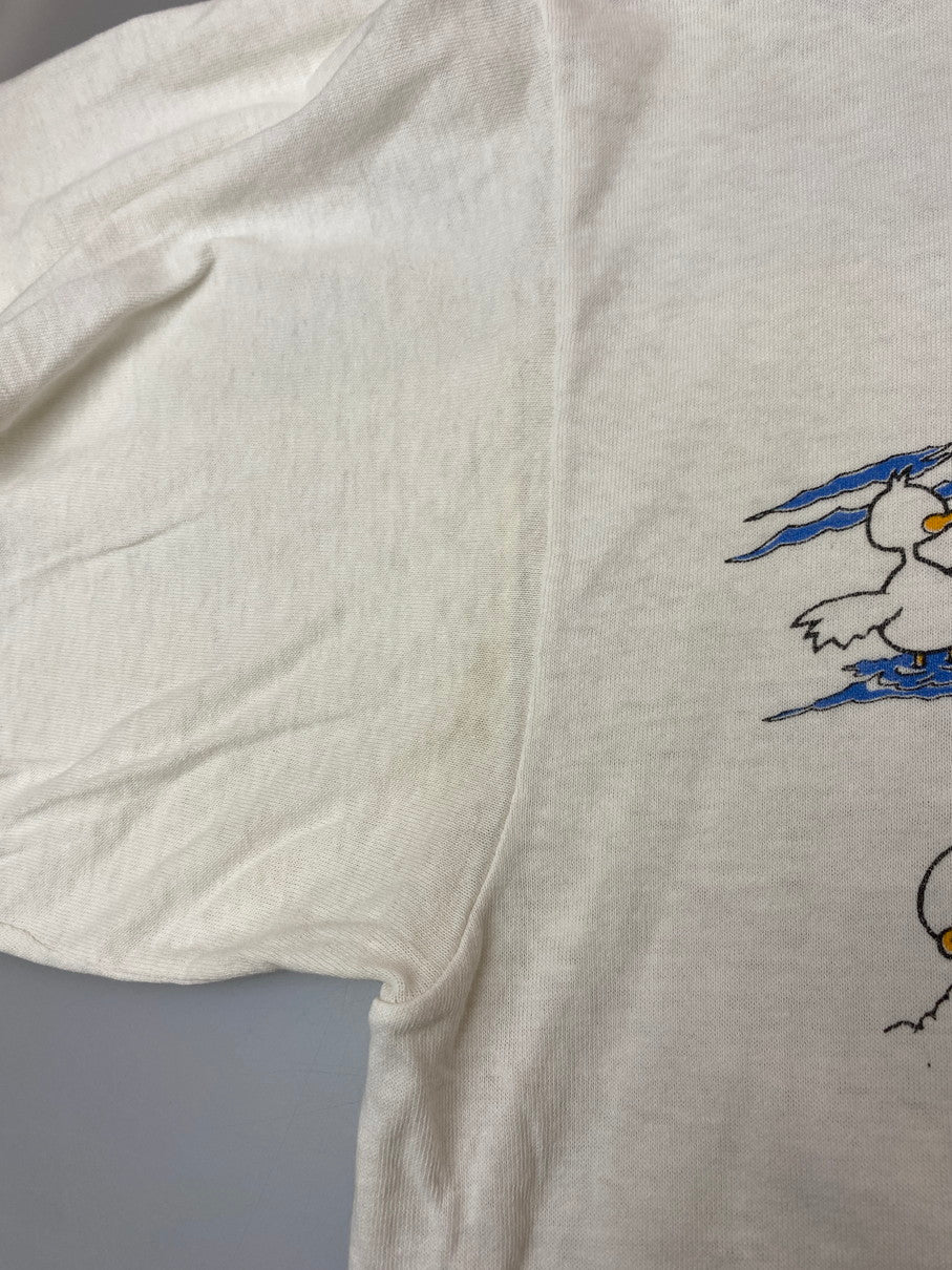 【中古品】【メンズ】 USED ユーズド 90S BEACH PRINT TEE 90年代 ビーチ プリント Tシャツ 半袖 メンズ トップス アヒル 146-250926-em-20-min サイズ：ONE SIZE カラー：ホワイト 万代Net店