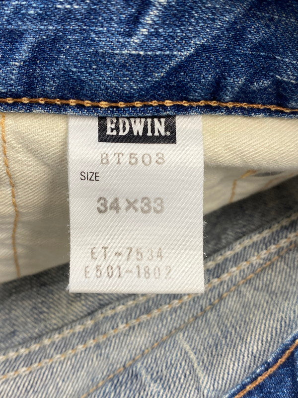 【現状渡し品】【メンズ】 EDWIN エドウィン 503 BLUE TRIP DENIM PANTS BT503 ブルー トリップ デニムパンツ ボトムス 158-260410-jt-23-min サイズ：34×33 カラー：ライトインディゴ 万代Net店