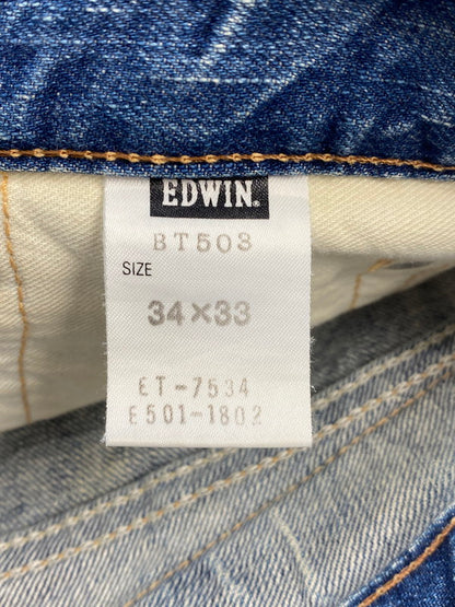【現状渡し品】【メンズ】 EDWIN エドウィン 503 BLUE TRIP DENIM PANTS BT503 ブルー トリップ デニムパンツ ボトムス 158-260410-jt-23-min サイズ：34×33 カラー：ライトインディゴ 万代Net店