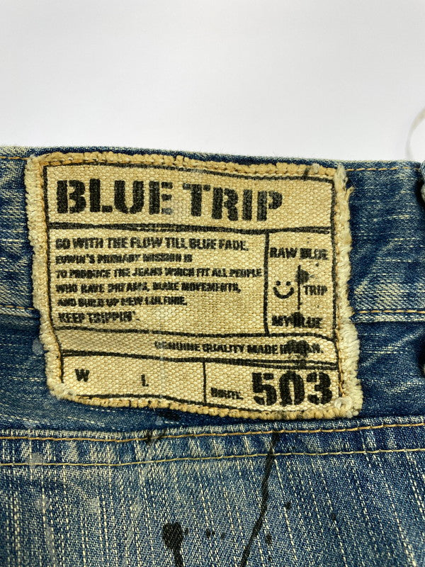 【現状渡し品】【メンズ】 EDWIN エドウィン 503 BLUE TRIP DENIM PANTS BT503 ブルー トリップ デニムパンツ ボトムス 158-260410-jt-23-min サイズ：34×33 カラー：ライトインディゴ 万代Net店