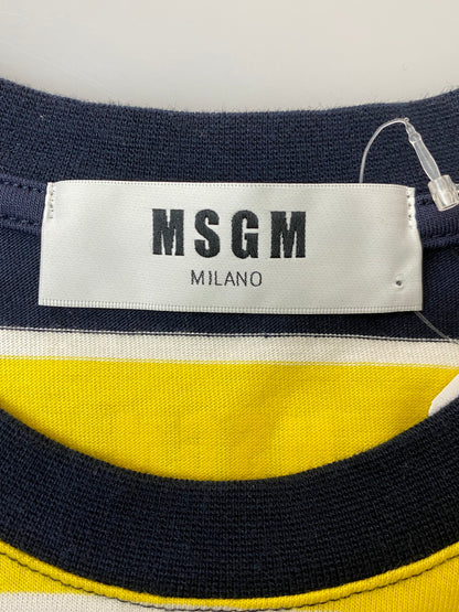 【中古品】【レディース】 MSGM エムエスジーエム ストライプ ノースリーブ トップス 2641MDM92A レディース カットソー トップス 170-250926-em-15-min サイズ：S カラー：ブラックイエロー/ホワイト（ストライプ） 万代Net店