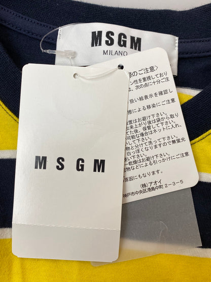 【中古品】【レディース】 MSGM エムエスジーエム ストライプ ノースリーブ トップス 2641MDM92A レディース カットソー トップス 170-250926-em-15-min サイズ：S カラー：ブラックイエロー/ホワイト（ストライプ） 万代Net店