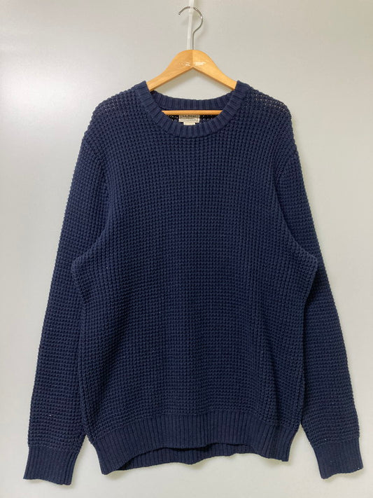 【中古品】【メンズ】 L.L.Bean エルエルビーン ワッフルセーター トップス 146-251018-ks-33-min サイズ：XL カラー：ネイビー 万代Net店