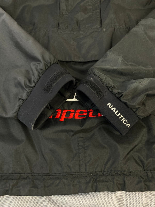 【中古品】【メンズ】 NAUTICA ノーティカ COMPETITION 90S NYLON ANORAK JACKET BLACK ナイロンアノラックジャケット アウター 146-251118-AS-7-min サイズ：XL カラー：ブラック 万代Net店