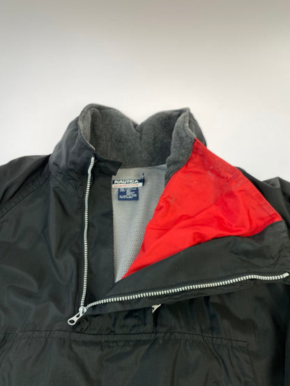 【中古品】【メンズ】 NAUTICA ノーティカ COMPETITION 90S NYLON ANORAK JACKET BLACK ナイロンアノラックジャケット アウター 146-251118-AS-7-min サイズ：XL カラー：ブラック 万代Net店
