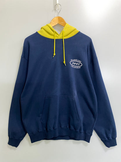 【中古品】【メンズ】 XLARGE エクストララージ 2TONE SWEATSHIRT ツートーン スウェットシャツ 101233012002 メンズ パーカー 142-260630-hu-17-min サイズ：L カラー：ネイビー/イエロー系 万代Net店
