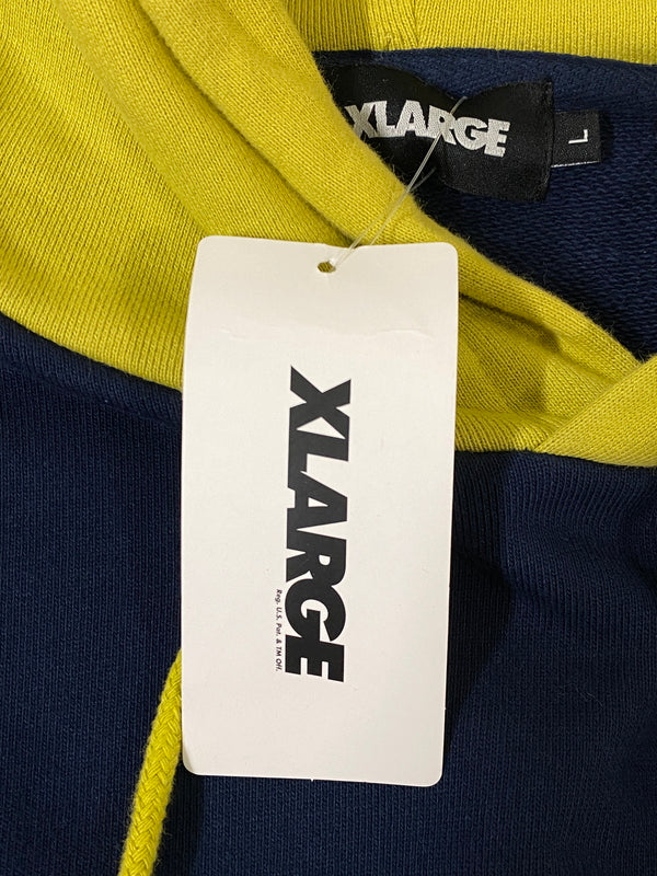 【中古品】【メンズ】 XLARGE エクストララージ 2TONE SWEATSHIRT ツートーン スウェットシャツ 101233012002 メンズ パーカー 142-260630-hu-17-min サイズ：L カラー：ネイビー/イエロー系 万代Net店