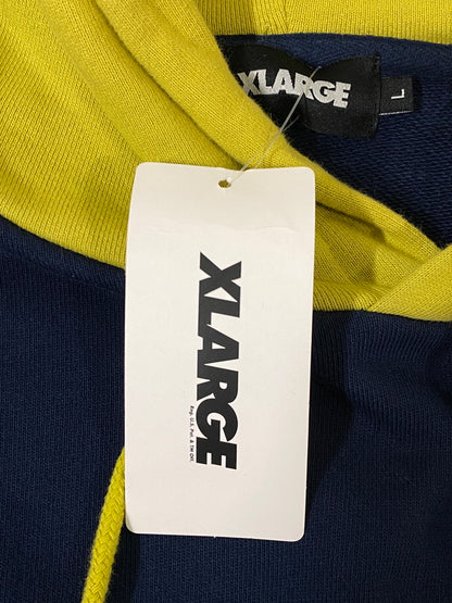 【中古品】【メンズ】 XLARGE エクストララージ 2TONE SWEATSHIRT ツートーン スウェットシャツ 101233012002 メンズ パーカー 142-260630-hu-17-min サイズ：L カラー：ネイビー/イエロー系 万代Net店