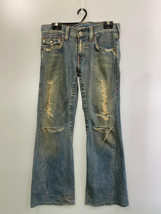 【現状渡し品】【メンズ】 TRUE RELIGION トゥルーレリジョン JOEY 04803 ジョーイ フレアデニムパンツ ボトムス ジーンズ 153-251106-kk-80-min サイズ：32 カラー：ライトインディゴ 万代Net店