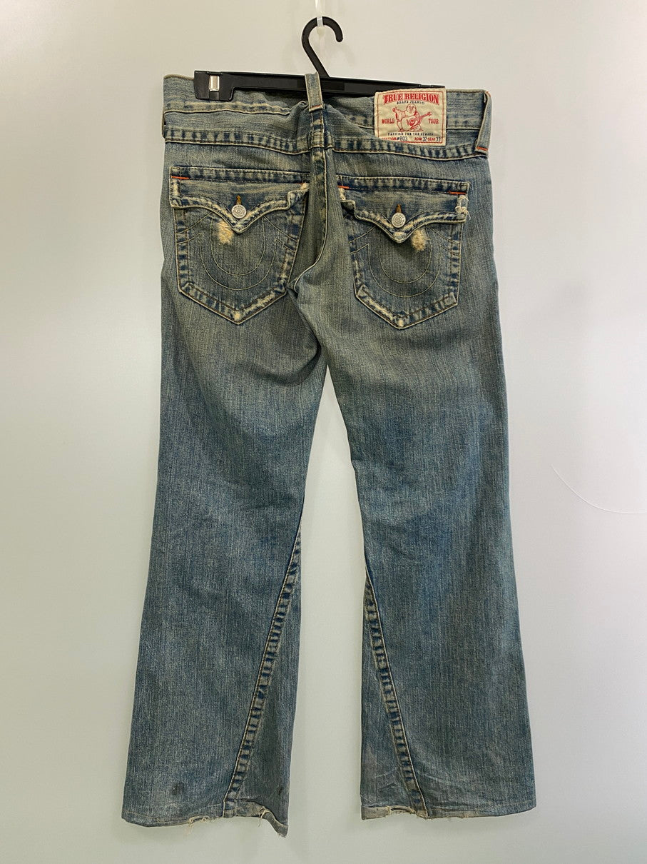 【現状渡し品】【メンズ】 TRUE RELIGION トゥルーレリジョン JOEY 04803 ジョーイ フレアデニムパンツ ボトムス ジーンズ 153-251106-kk-80-min サイズ：32 カラー：ライトインディゴ 万代Net店