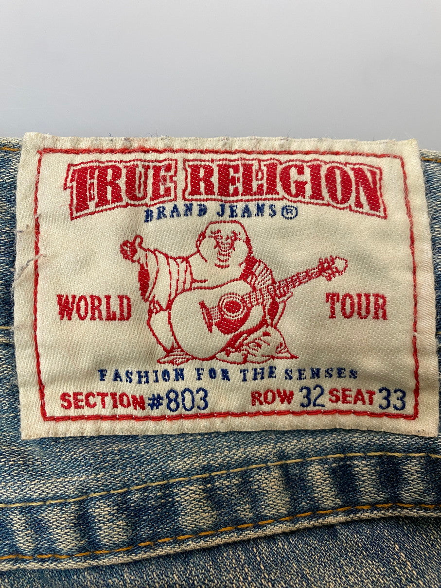 【現状渡し品】【メンズ】 TRUE RELIGION トゥルーレリジョン JOEY 04803 ジョーイ フレアデニムパンツ ボトムス ジーンズ 153-251106-kk-80-min サイズ：32 カラー：ライトインディゴ 万代Net店