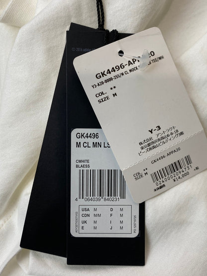 【中古品】【メンズ】 Y-3 ワイスリー M CL MOCK NECK LS TEE GK4496-APPA20 モックネック 長袖 Tシャツ メンズ トップス 140-250926-em-10-min サイズ：MM カラー：ホワイト 万代Net店