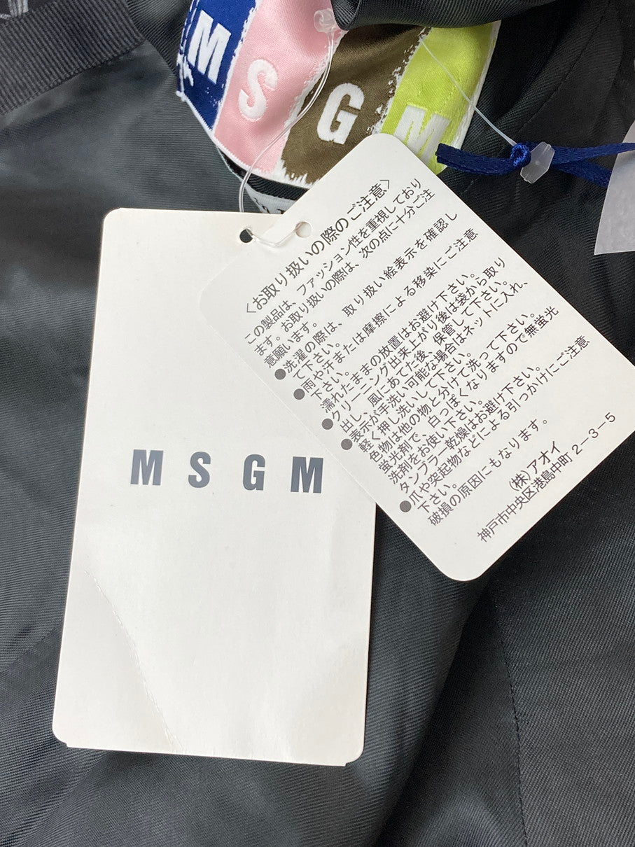 【中古美品】【レディース】 MSGM エムエスジーエム 154071 総柄 GIACCA JACKET ジャケット 169-251012-ks-62-min サイズ：46 カラー：ブラック/グレー 万代Net店