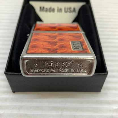 【中古美品】【メンズ/レディース】 ZIPPO ジッポ ZIPPO ジッポ 鼈甲柄 前面加工 特殊加工 USA製 オイルライター アクセサリー 喫煙具 2014年製造 インサイドユニット2015年製 206-250914-kk-04-min カラー：ブラウン/シルバー 万代Net店