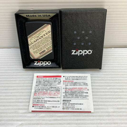 【中古美品】【メンズ/レディース】 ZIPPO ジッポ ZIPPO ジッポ LIFETIME GUARANTEE ライフタイムギャランティー USA製 オイルライター アクセサリー 喫煙具 2012年製造 インサイドユニット2012年製 206-250914-kk-13-min カラー：ブラック 万代Net店