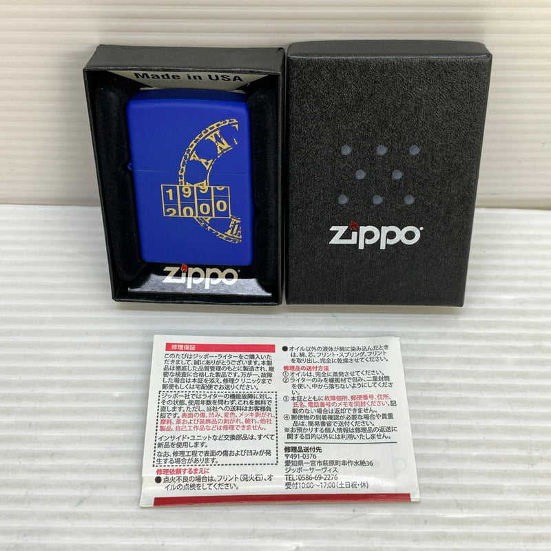 【中古美品】【メンズ/レディース】 ZIPPO ジッポ ZIPPO ジッポ MILLENNIUM EDITION ミレニアム エディション USA製 オイルライター アクセサリー 喫煙具 2016年製造 インサイドユニット2016年製 206-250914-kk-16-min カラー：ブルー 万代Net店