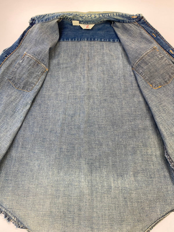 【現状渡し品】【メンズ/レディース】 LEVI'S FOR GALS リーバイスフォーギャルズ 56368-0317 70S BIGE WESTERN DENIM L S SHIRT ウエスタン デニム ロングスリーブ シャツ 146-251118-AS-3-min サイズ：下記参照 カラー：ブルー 万代Net店
