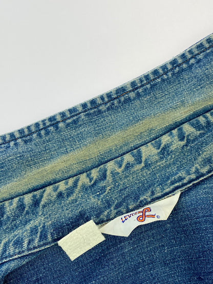 【現状渡し品】【メンズ/レディース】 LEVI'S FOR GALS リーバイスフォーギャルズ 56368-0317 70S BIGE WESTERN DENIM L S SHIRT ウエスタン デニム ロングスリーブ シャツ 146-251118-AS-3-min サイズ：下記参照 カラー：ブルー 万代Net店