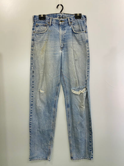 【現状渡し品】【メンズ】 Carhartt カーハート RELAXED-FIT TAPERED-LEG DENIM PANTS B17 DST リラックス デニム テーパード レッグ パンツ ジーンズ メンズ ボトムス 157-251029-em-44-min サイズ：34×36 カラー：インディゴブルー 万代Net店