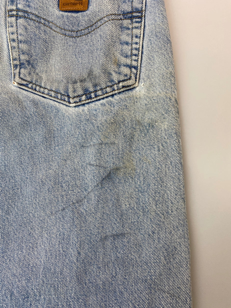 【現状渡し品】【メンズ】 Carhartt カーハート RELAXED-FIT TAPERED-LEG DENIM PANTS B17 DST リラックス デニム テーパード レッグ パンツ ジーンズ メンズ ボトムス 157-251029-em-44-min サイズ：34×36 カラー：インディゴブルー 万代Net店