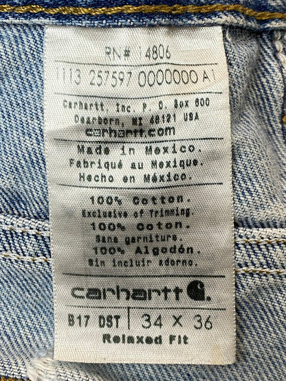 【現状渡し品】【メンズ】 Carhartt カーハート RELAXED-FIT TAPERED-LEG DENIM PANTS B17 DST リラックス デニム テーパード レッグ パンツ ジーンズ メンズ ボトムス 157-251029-em-44-min サイズ：34×36 カラー：インディゴブルー 万代Net店