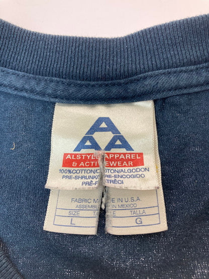 【現状渡し品】【メンズ】 ALSTYLE APPAREL&ACTIVEWEAR アルスタイル アパレル&アクティブウェア COTTON MOUTH MARIJUANA TEE USA製 プリントTシャツ 半袖 トップス 146-250916-kk-06-min サイズ：L カラー：ネイビー 万代Net店