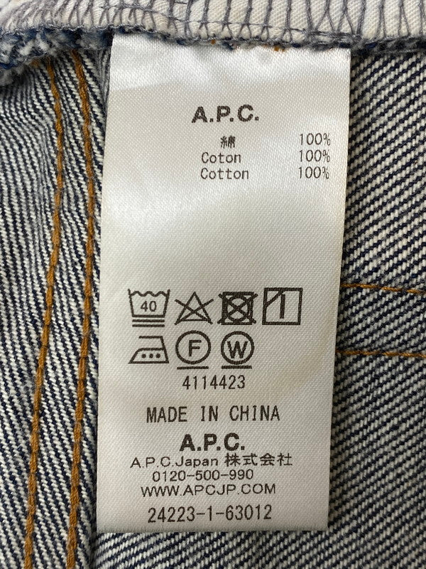 【中古品】【メンズ】 A.P.C. アーペーセー ストレート デニム パンツ メンズ ボトムス ジーンズ ジーパン 152-251214-em-25-min サイズ：28 カラー：インディゴブルー 万代Net店