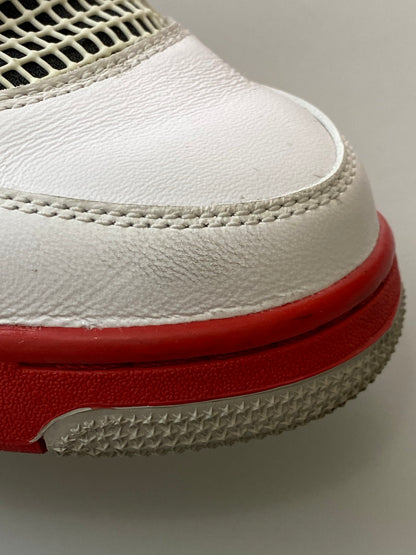 【中古品】【レディース】 NIKE ナイキ AIR JORDAN 4 RETRO (GS) 408452-160 エア ジョーダン 4 レトロ スニーカー 靴 166-250918-yn-08-min サイズ：24.5cm US6.5Y カラー：WHITE/FIRE RED-BLACK-TECH GREY 万代Net店