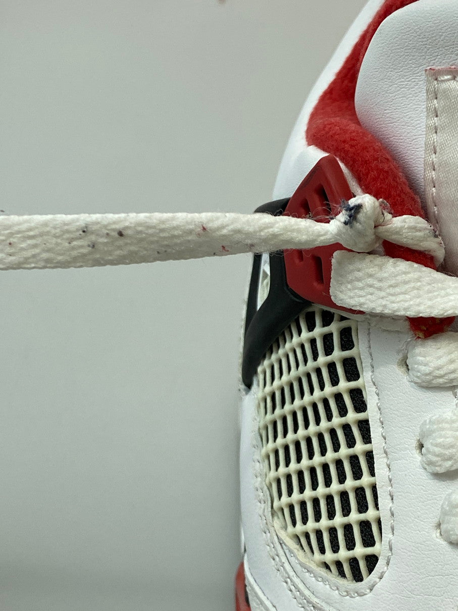 【中古品】【レディース】 NIKE ナイキ AIR JORDAN 4 RETRO (GS) 408452-160 エア ジョーダン 4 レトロ スニーカー 靴 166-250918-yn-08-min サイズ：24.5cm US6.5Y カラー：WHITE/FIRE RED-BLACK-TECH GREY 万代Net店