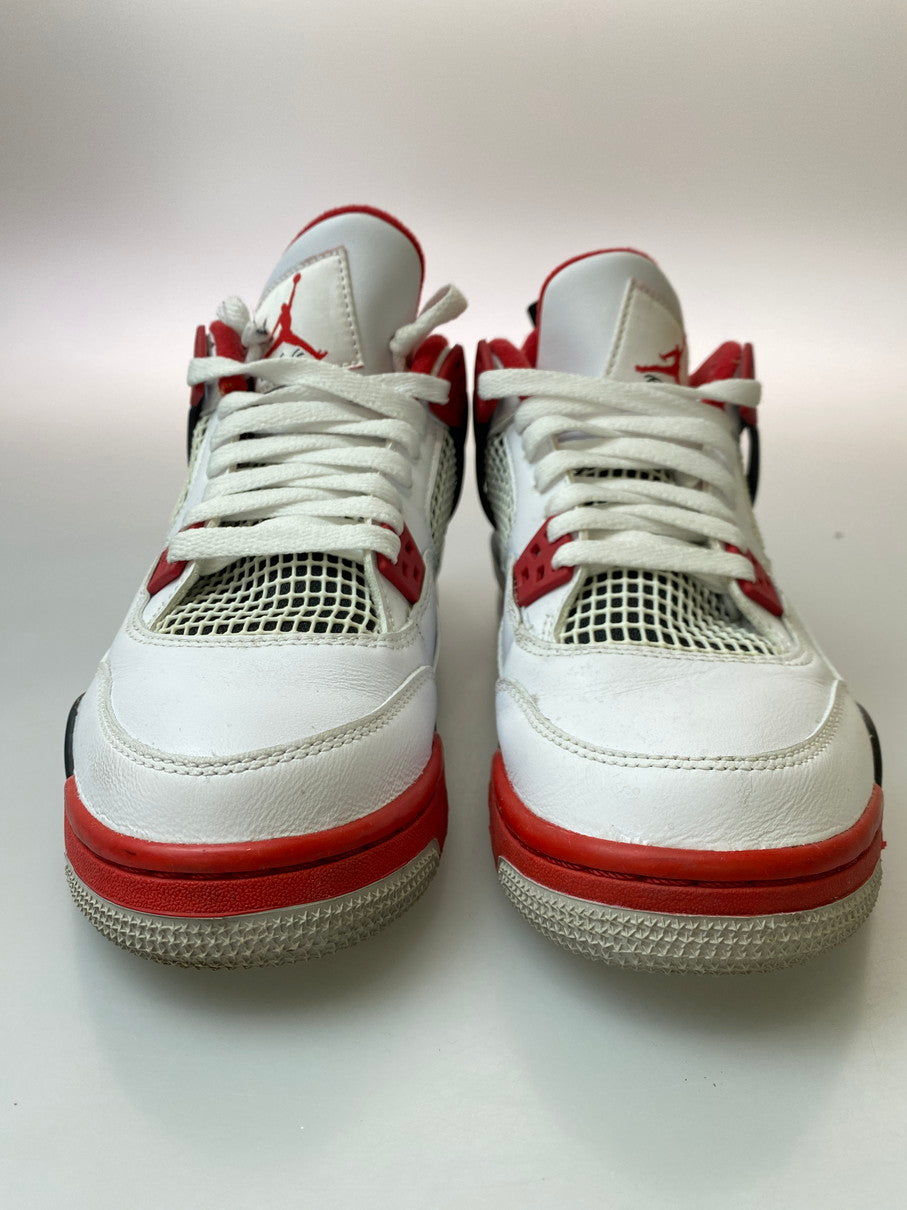 【中古品】【レディース】 NIKE ナイキ AIR JORDAN 4 RETRO (GS) 408452-160 エア ジョーダン 4 レトロ スニーカー 靴 166-250918-yn-08-min サイズ：24.5cm US6.5Y カラー：WHITE/FIRE RED-BLACK-TECH GREY 万代Net店