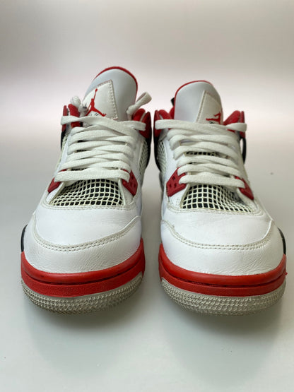 【中古品】【レディース】 NIKE ナイキ AIR JORDAN 4 RETRO (GS) 408452-160 エア ジョーダン 4 レトロ スニーカー 靴 166-250918-yn-08-min サイズ：24.5cm US6.5Y カラー：WHITE/FIRE RED-BLACK-TECH GREY 万代Net店