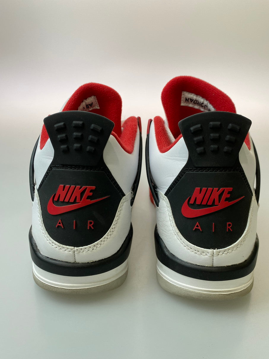 【中古品】【レディース】 NIKE ナイキ AIR JORDAN 4 RETRO (GS) 408452-160 エア ジョーダン 4 レトロ スニーカー 靴 166-250918-yn-08-min サイズ：24.5cm US6.5Y カラー：WHITE/FIRE RED-BLACK-TECH GREY 万代Net店