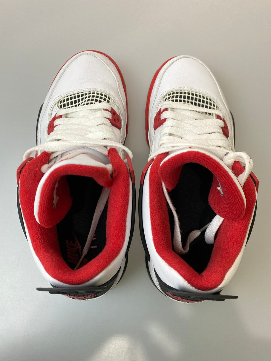 【中古品】【レディース】 NIKE ナイキ AIR JORDAN 4 RETRO (GS) 408452-160 エア ジョーダン 4 レトロ スニーカー 靴 166-250918-yn-08-min サイズ：24.5cm US6.5Y カラー：WHITE/FIRE RED-BLACK-TECH GREY 万代Net店