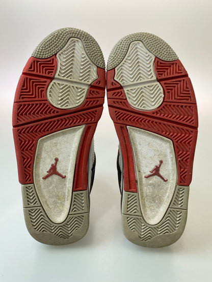 【中古品】【レディース】 NIKE ナイキ AIR JORDAN 4 RETRO (GS) 408452-160 エア ジョーダン 4 レトロ スニーカー 靴 166-250918-yn-08-min サイズ：24.5cm US6.5Y カラー：WHITE/FIRE RED-BLACK-TECH GREY 万代Net店