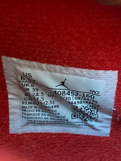 【中古品】【レディース】 NIKE ナイキ AIR JORDAN 4 RETRO (GS) 408452-160 エア ジョーダン 4 レトロ スニーカー 靴 166-250918-yn-08-min サイズ：24.5cm US6.5Y カラー：WHITE/FIRE RED-BLACK-TECH GREY 万代Net店