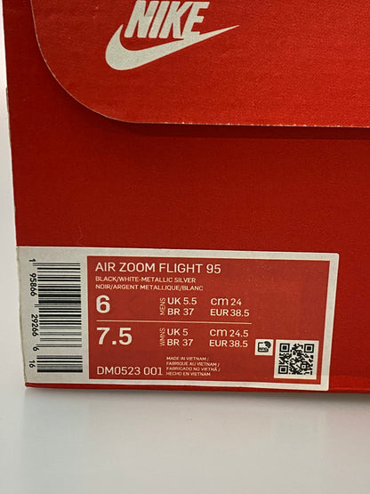 【中古品】【レディース】 NIKE ナイキ AIR ZOOM FLIGHT 95 DM0523 001 エア ズームフライト 95 スニーカー 靴 166-250918-yn-07-min サイズ：24.0cm US6 カラー：BLACK/WHITE-METALLIC SILVER 万代Net店