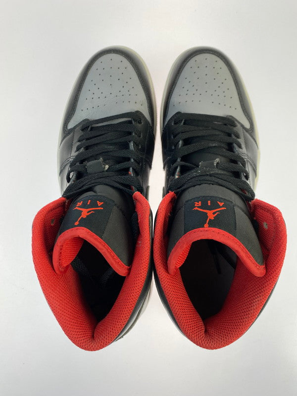 【中古品】【メンズ】 NIKE ナイキ AIR JORDAN 1 MID DQ8426-006 エア ジョーダン 1 ミッド スニーカー 靴 160-250919-kk-32-min カラー：BLACK-CEMENT GREY-FIRE RED 万代Net店