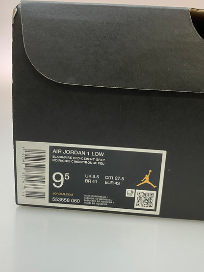 【中古品】【メンズ】 NIKE ナイキ AIR JORDAN 1 LOW 553558-060 エア ジョーダン 1 ロー スニーカー 靴 160-250918-yn-05-min サイズ：27.5cm US9.5 カラー：BLACK/FIRE RED-CEMENT GREY 万代Net店
