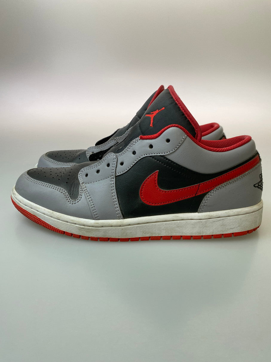 【中古品】【メンズ】 NIKE ナイキ AIR JORDAN 1 LOW 553558-060 エア ジョーダン 1 ロー スニーカー 靴 160-250918-yn-05-min サイズ：27.5cm US9.5 カラー：BLACK/FIRE RED-CEMENT GREY 万代Net店