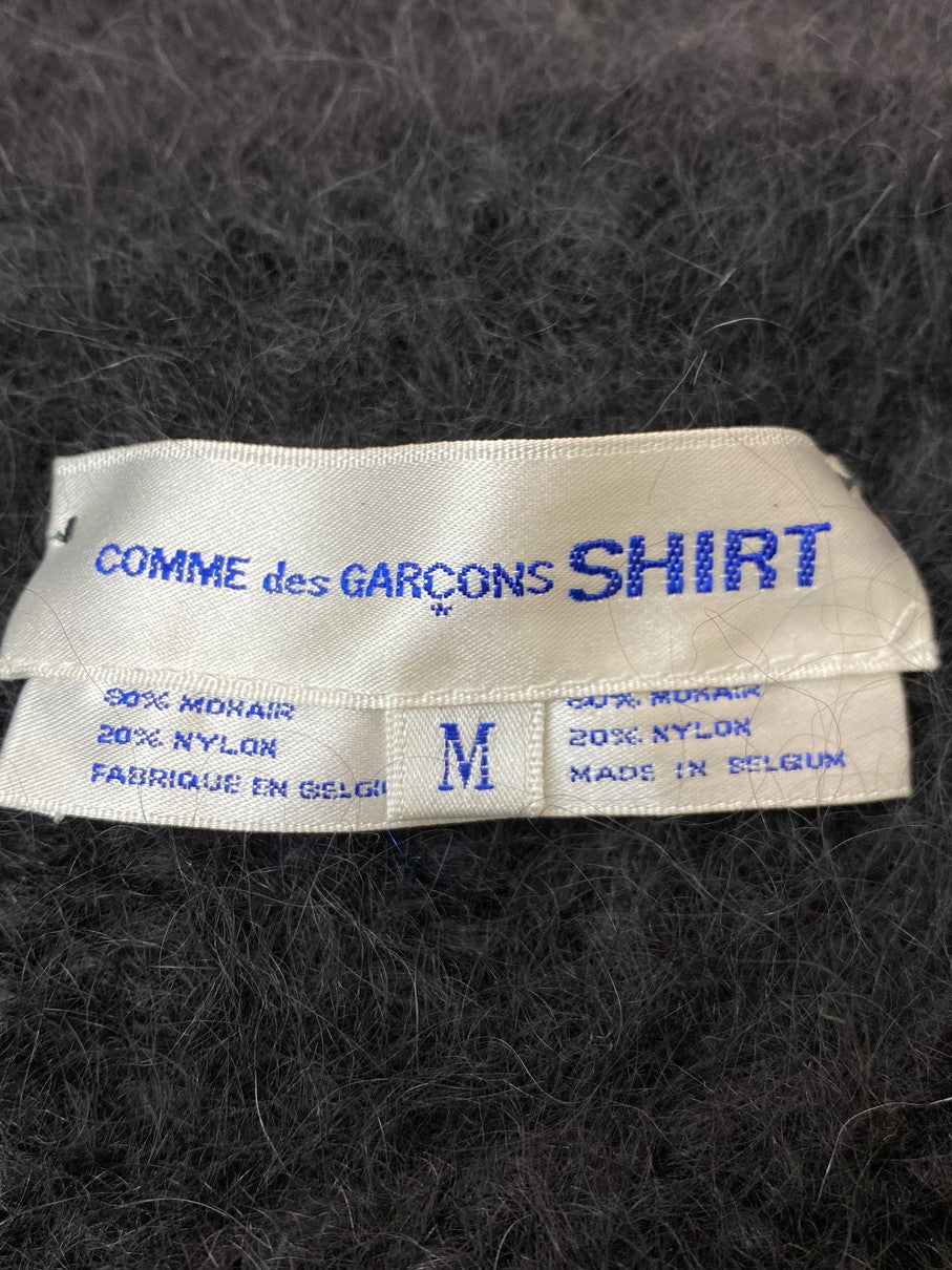 【中古品】【メンズ】 COMME des GARCONS SHIRT コムデギャルソンシャツ 02AW PAINTING MIX MOHAIR KNIT W10305 パンチングミックス モヘアニット トップス セーター 140-250925-kk-04-min サイズ：M カラー：ブラック 万代Net店