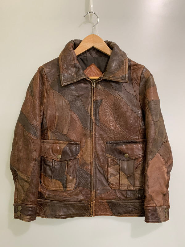 【中古品】【レディース】 HYSTERIC GLAMOUR ヒステリックグラマー LEATHER PATCHWORK JACKET LEATHERパッチワーク ジャケット メンズ アウター 羊革 ムートン 170-250926-em-27-min サイズ：FREE カラー：ブラウン 万代Net店