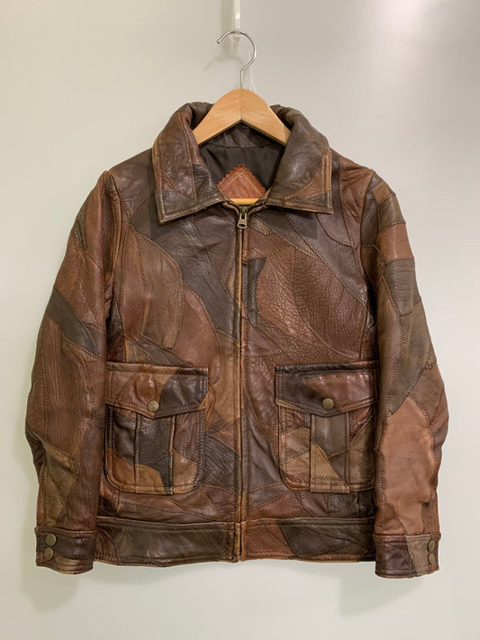 【中古品】【レディース】 HYSTERIC GLAMOUR ヒステリックグラマー LEATHER PATCHWORK JACKET LEATHERパッチワーク ジャケット メンズ アウター 羊革 ムートン 170-250926-em-27-min サイズ：FREE カラー：ブラウン 万代Net店