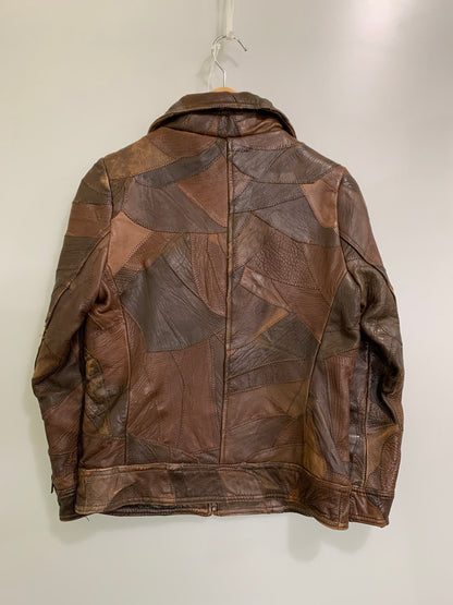 【中古品】【レディース】 HYSTERIC GLAMOUR ヒステリックグラマー LEATHER PATCHWORK JACKET LEATHERパッチワーク ジャケット メンズ アウター 羊革 ムートン 170-250926-em-27-min サイズ：FREE カラー：ブラウン 万代Net店