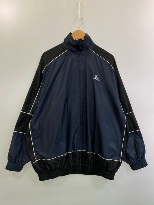【中古品】【メンズ】 BALENCIAGA バレンシアガ COLOR BLOCK BB LOGO BLOUSON 623019 TIO54 カラーブロック BBロゴ ブルゾン ライトアウター ジャケット 141-250919-kk-46-min サイズ：44 カラー：ブラック 万代Net店