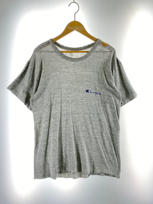 【ジャンク品】【メンズ】 CHAMPION チャンピオン 80S USA製 スクリプトロゴ SS TEE 80年代 アメリカ製 ヴィンテージ 半袖 ショートスリーブ Tシャツ 146-260724-hu-31-min サイズ：タグ破損のため不明 カラー：グレー 万代Net店