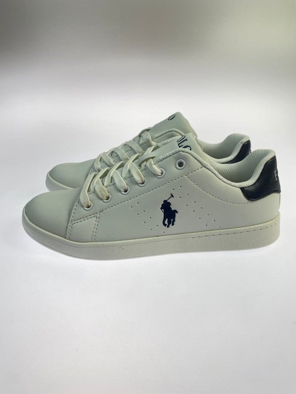 【中古美品】【キッズ】 POLO RALPH LAUREN ポロ・ラルフローレン QUINCEY COURT RF100425 クインシー コート スニーカー 靴 166-250925-kk-29-min カラー：WHITE/NAVY 万代Net店