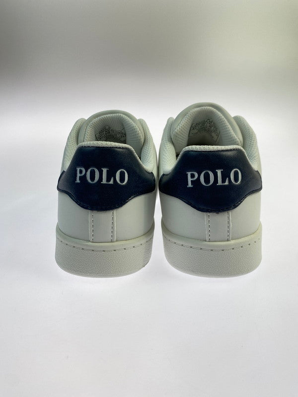 【中古美品】【キッズ】 POLO RALPH LAUREN ポロ・ラルフローレン QUINCEY COURT RF100425 クインシー コート スニーカー 靴 166-250925-kk-29-min カラー：WHITE/NAVY 万代Net店