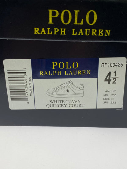 【中古美品】【キッズ】 POLO RALPH LAUREN ポロ・ラルフローレン QUINCEY COURT RF100425 クインシー コート スニーカー 靴 166-250925-kk-29-min カラー：WHITE/NAVY 万代Net店